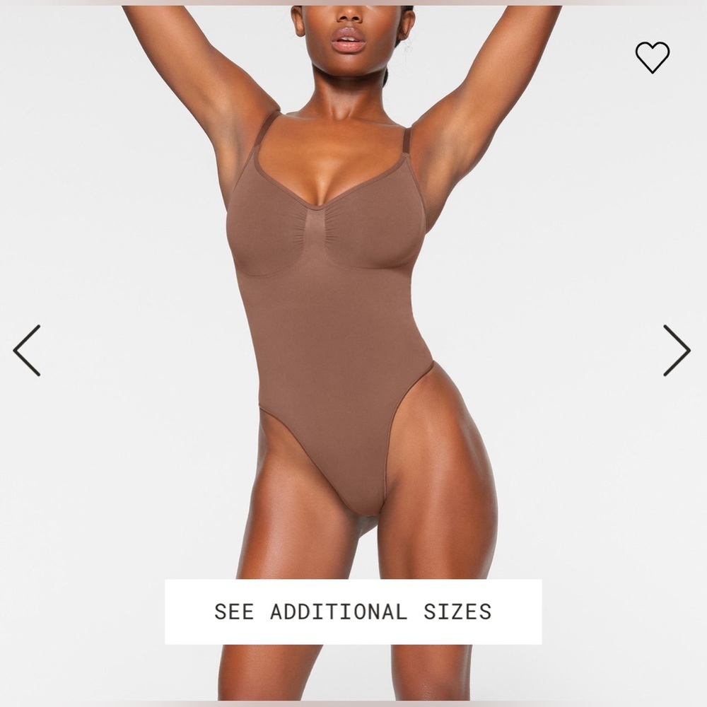 Skims Seamless Sculpt Thong Bodysuit, Jasper Color, Size Large